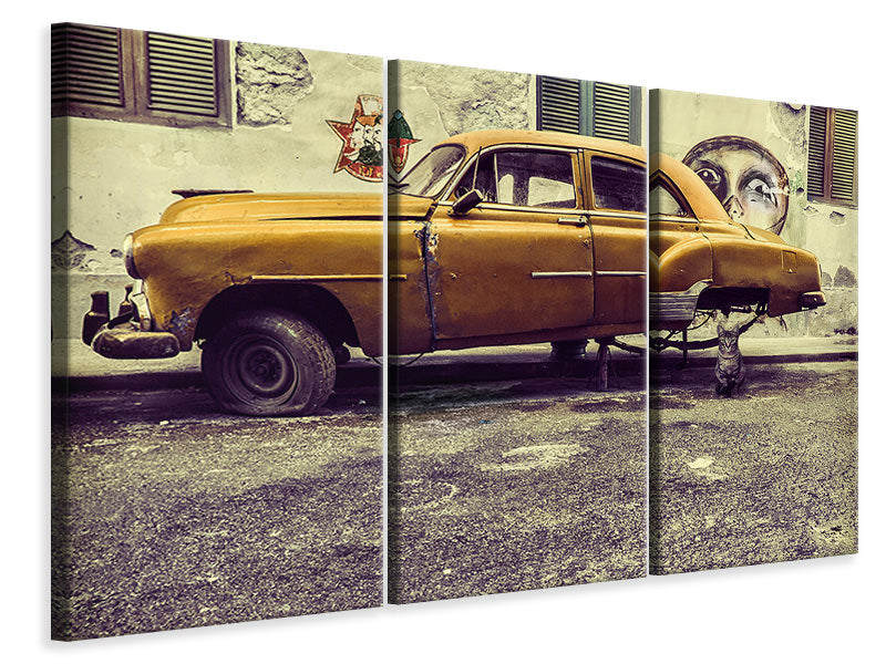 3-piece-canvas-print-old-car