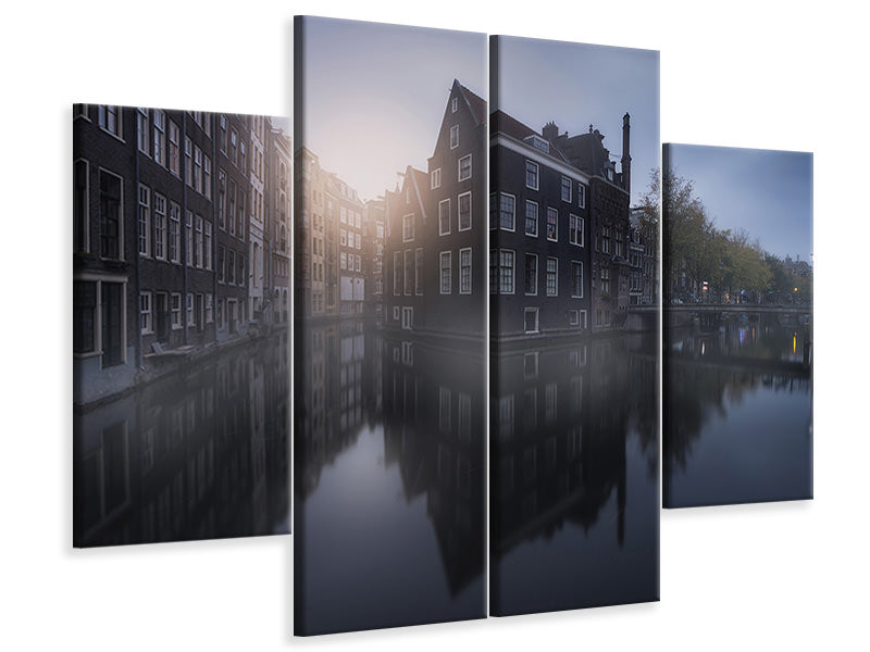 4-piece-canvas-print-amsterdam-morning-i