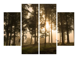 4-piece-canvas-print-deer-in-the-morning-mist