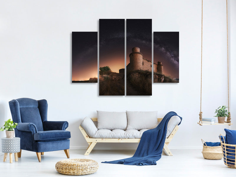 4-piece-canvas-print-night-in-the-old-castle