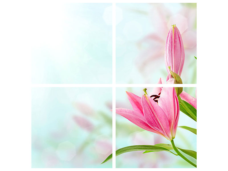 4-piece-canvas-print-romantic-lilies