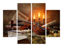 4-piece-canvas-print-still-life-with-violin-and-candles