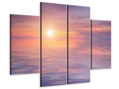 4-piece-canvas-print-sunset-by-the-lake
