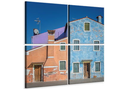 4-piece-canvas-print-the-small-house-color-dog