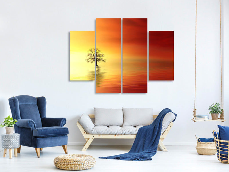 4-piece-canvas-print-the-tree-in-the-water