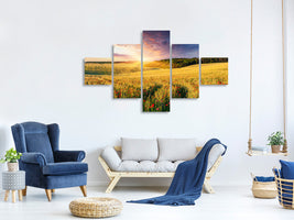 5-piece-canvas-print-a-flower-field-at-sunrise