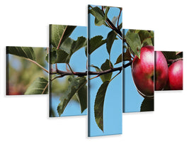 5-piece-canvas-print-apple-on-the-tree