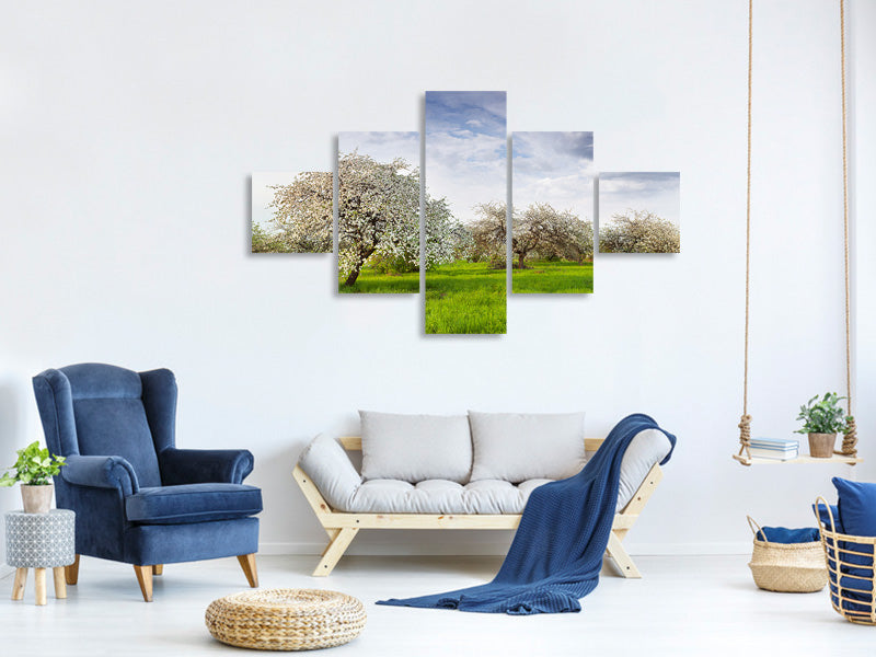 5-piece-canvas-print-apple-tree-garden