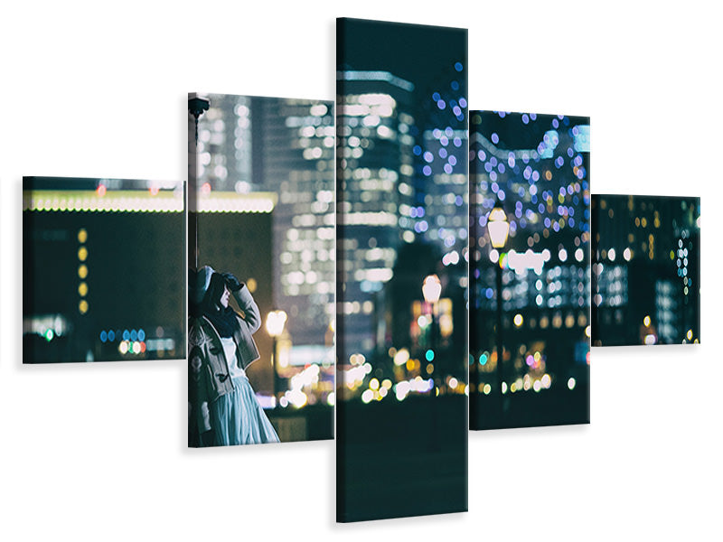 5-piece-canvas-print-city-lights