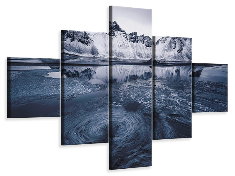 5-piece-canvas-print-ice-on-stokksnes