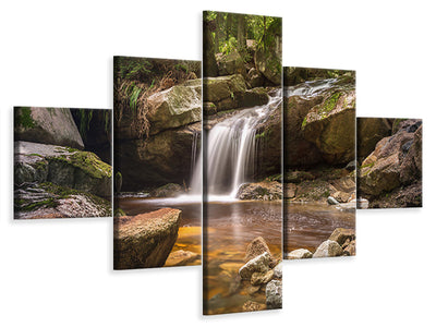 5-piece-canvas-print-little-waterfall