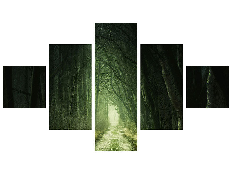 5-piece-canvas-print-mysterious-forest-iii