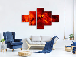 5-piece-canvas-print-red-starry-sky