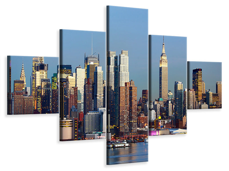 5-piece-canvas-print-skyline-midtown-manhattan