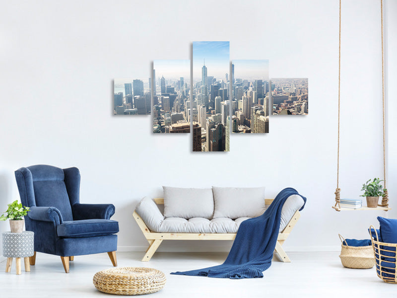 5-piece-canvas-print-skyscraper-chicago