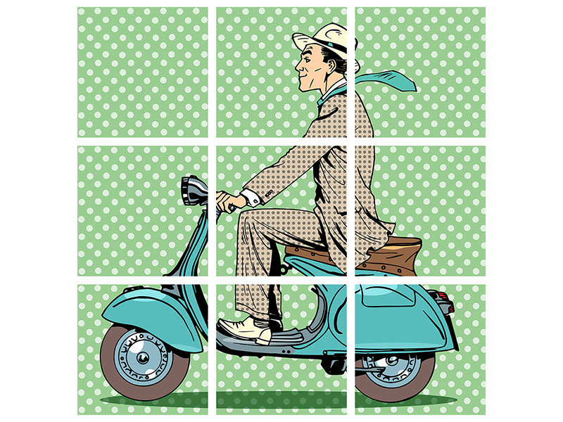 9-piece-canvas-print-pop-art-vespa-driver