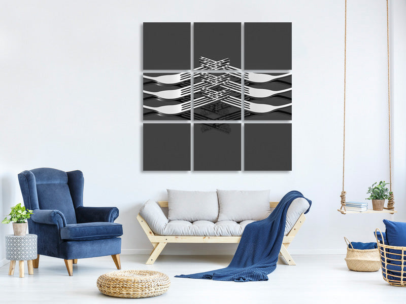 9-piece-canvas-print-three-forks