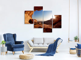 modern-4-piece-canvas-print-sunset-in-front-of-the-cave