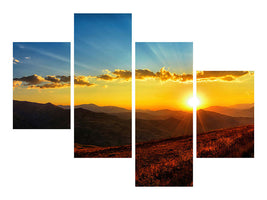 modern-4-piece-canvas-print-sunset-in-the-world-of-mountains