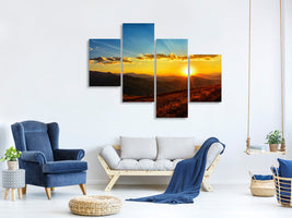 modern-4-piece-canvas-print-sunset-in-the-world-of-mountains