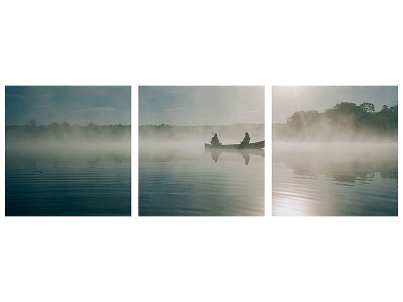 panoramic-3-piece-canvas-print-fisherman-in-the-sunrise