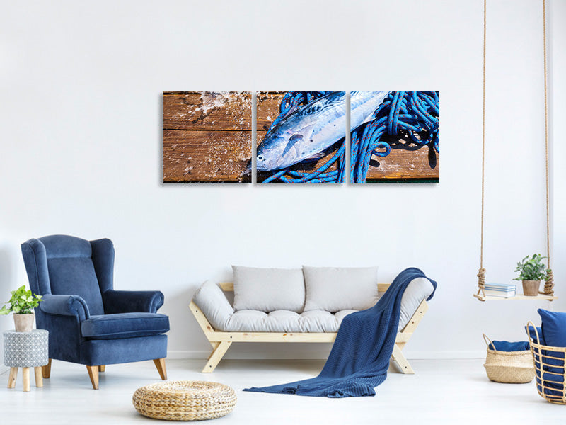 panoramic-3-piece-canvas-print-freshly-caught-fish