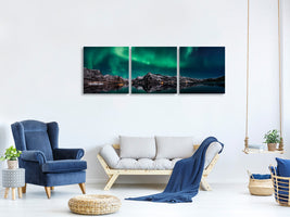 panoramic-3-piece-canvas-print-lofoten-aurora-reflection