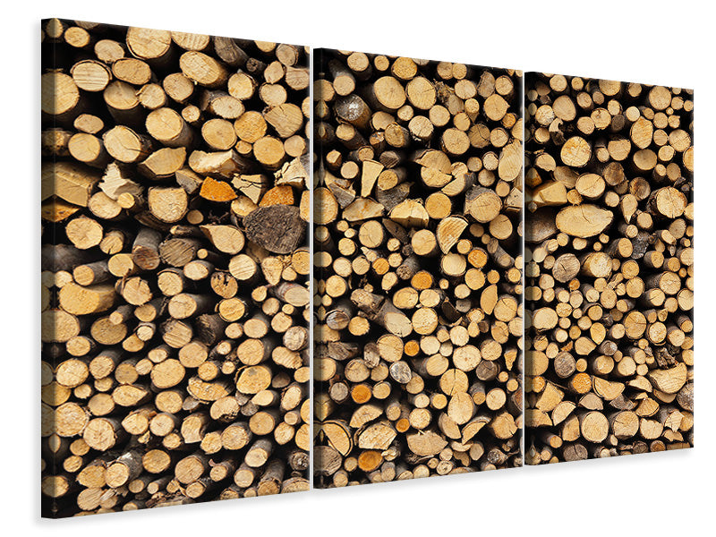 3-piece-canvas-print-firewood