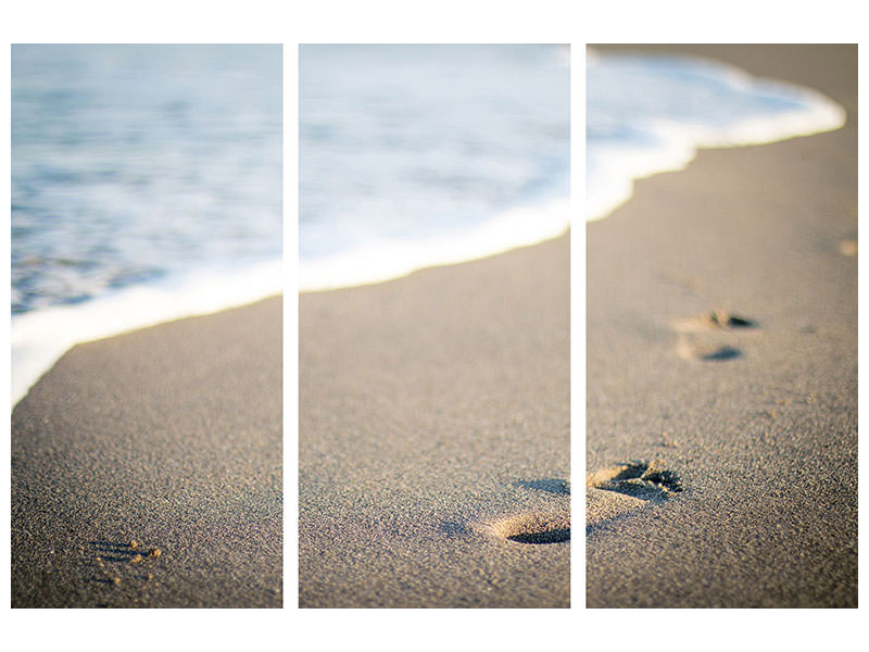 3-piece-canvas-print-footprints-in-the-sand-on-the-beach