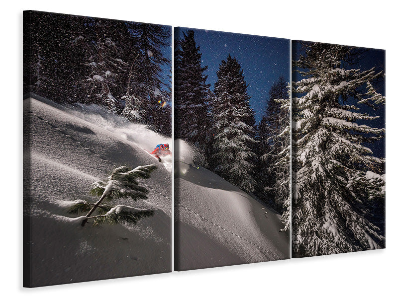 3-piece-canvas-print-night-powder-turns-with-adrien-coirier