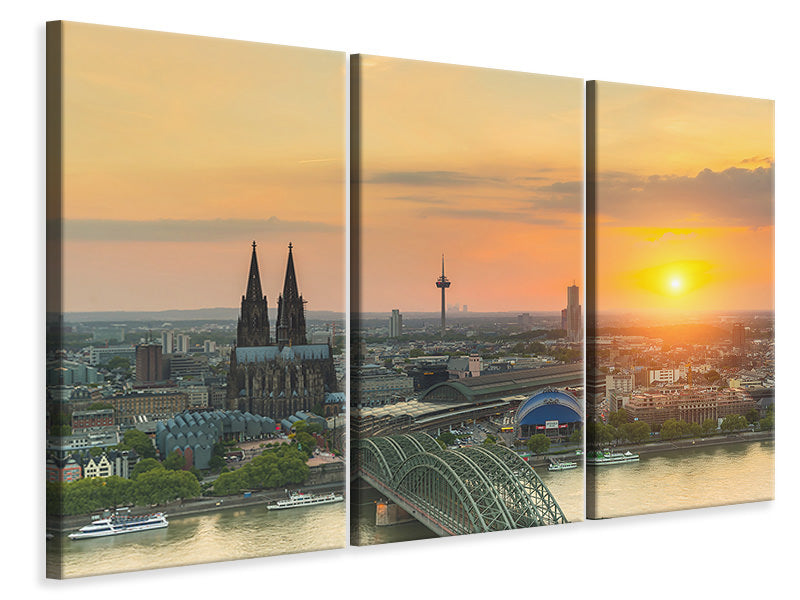 3-piece-canvas-print-skyline-cologne-at-sunset