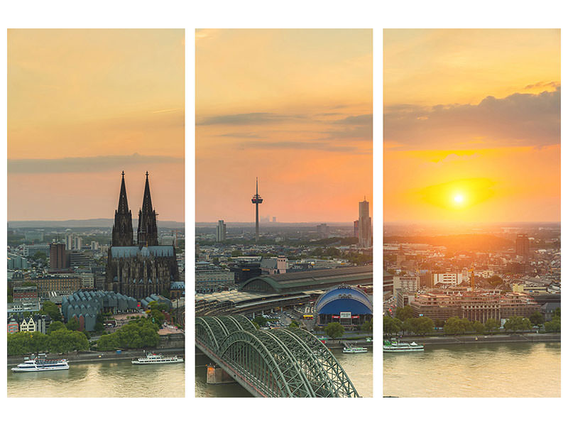 3-piece-canvas-print-skyline-cologne-at-sunset