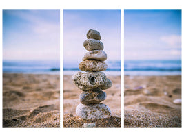 3-piece-canvas-print-stone-pile-on-the-beach