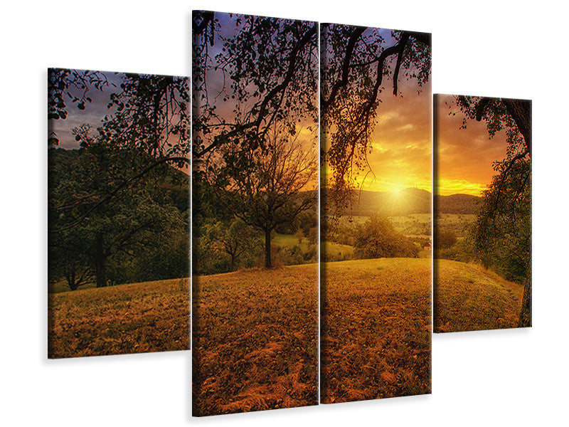 4-piece-canvas-print-a-landscape-in-the-sunset