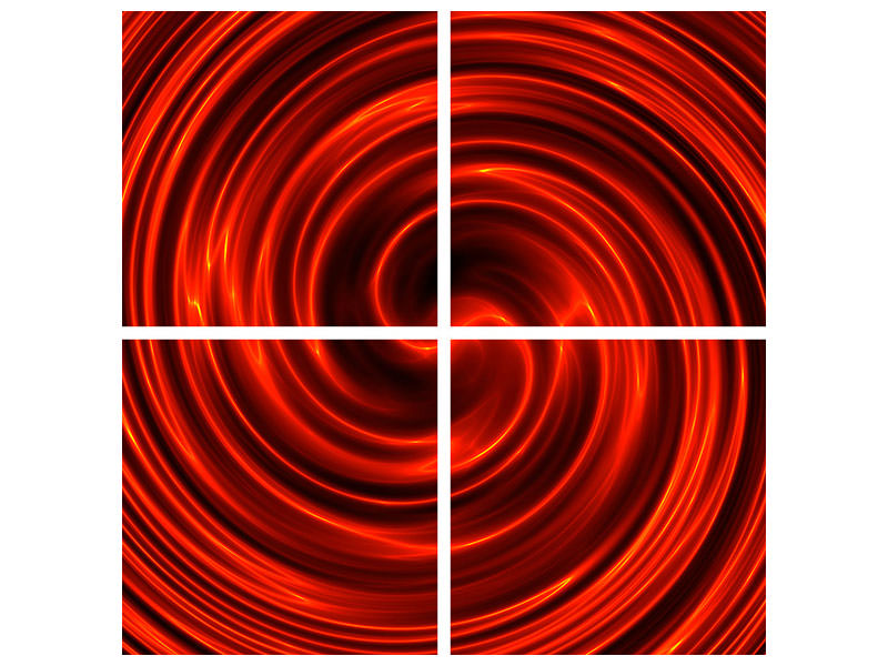 4-piece-canvas-print-abstract-red-whirl