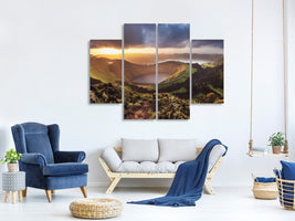 4-piece-canvas-print-azores-sete-cidades-sunset-panorama
