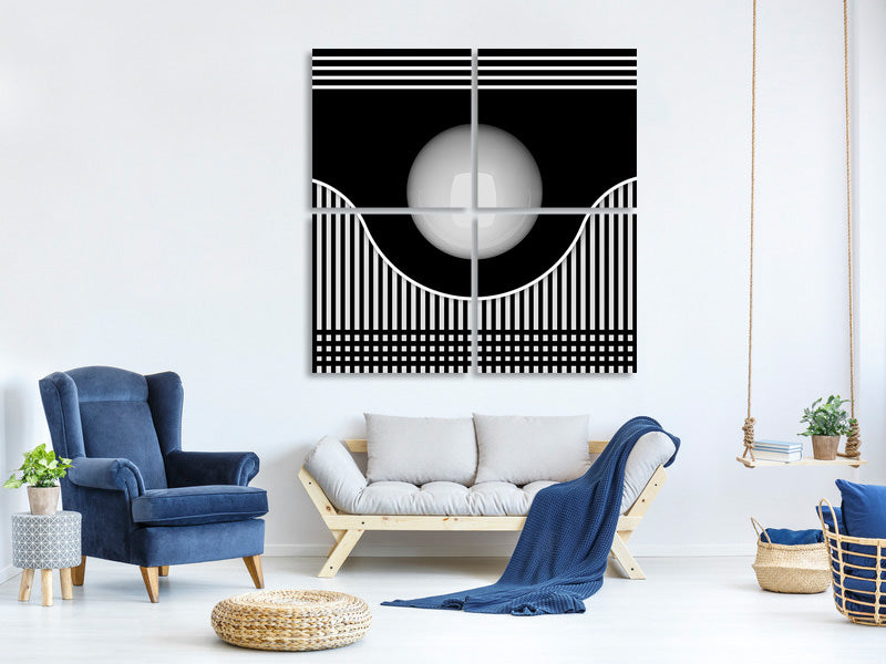 4-piece-canvas-print-ball-curve-and-line