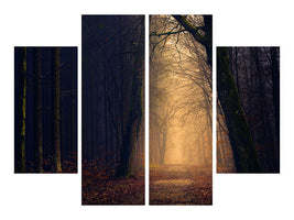 4-piece-canvas-print-evening-mood-in-the-forest