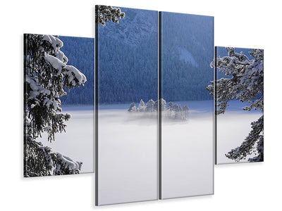 4-piece-canvas-print-fog-over-frozen-lake