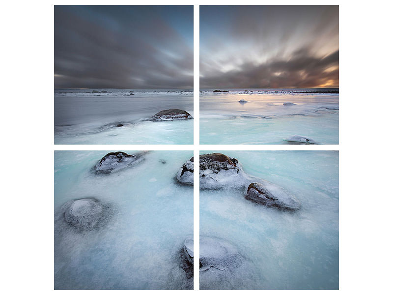4-piece-canvas-print-frozen-coastline