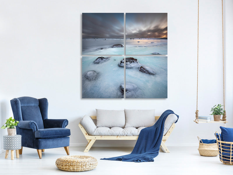 4-piece-canvas-print-frozen-coastline