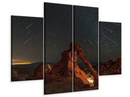 4-piece-canvas-print-geminid-meteor-shower-above-the-elephant-rock