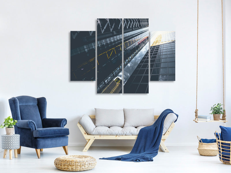 4-piece-canvas-print-helicopter-over-skyscraper