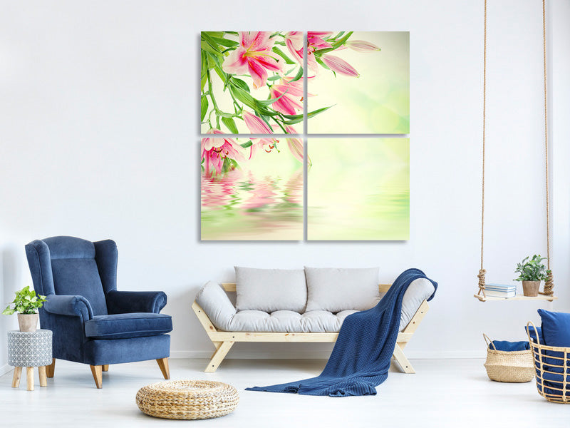 4-piece-canvas-print-lilies-on-water