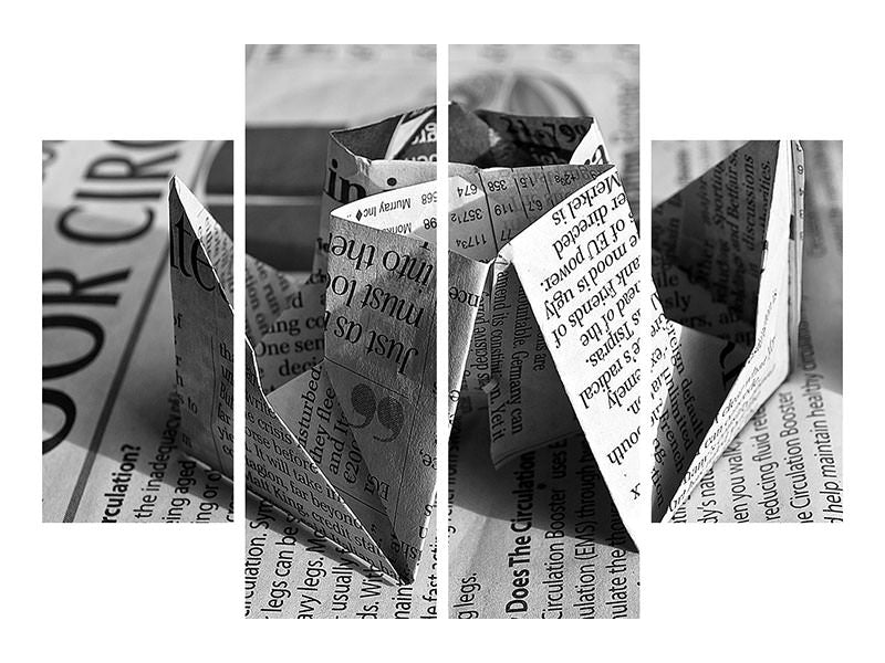 4-piece-canvas-print-origami-newspaper