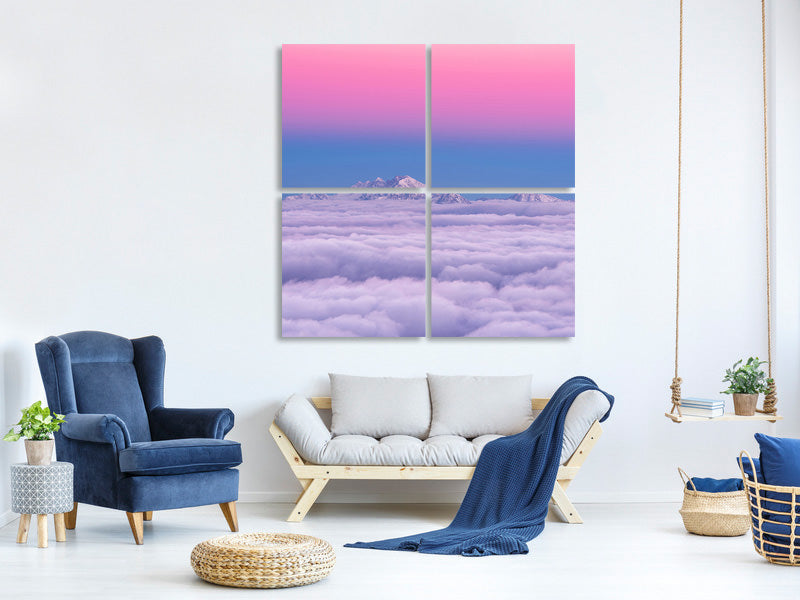 4-piece-canvas-print-pink-in-the-sky