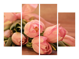 4-piece-canvas-print-romantic-tulip-bouquet