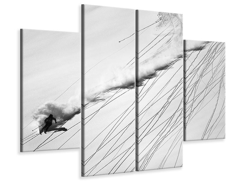 4-piece-canvas-print-skiing-powder