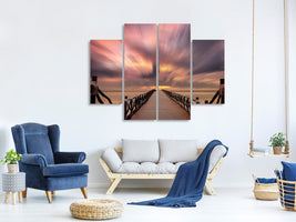 4-piece-canvas-print-spectacular-sunset-on-the-bridge