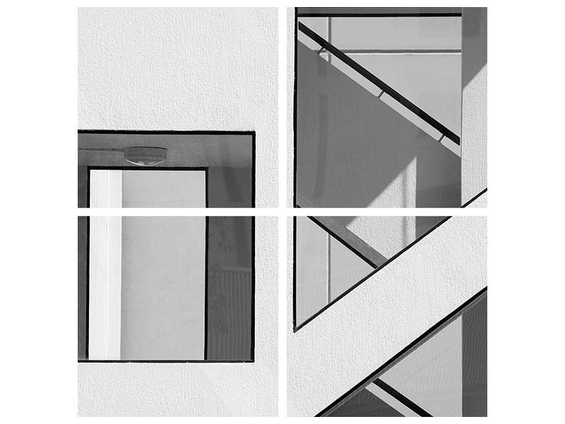 4-piece-canvas-print-stairwell-geometry